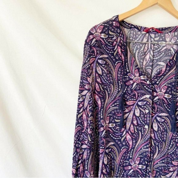 TIGERLILY Bilqis Purple Paisley Long Sleeve Button Shirt Blouse Top NWT RRP$140 - Picture 14 of 16